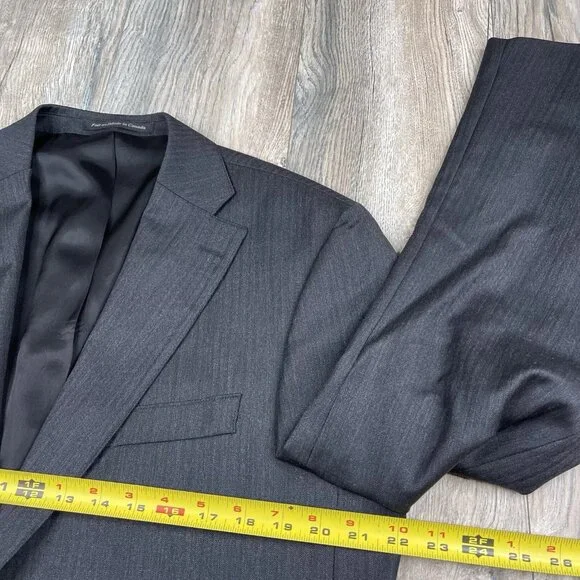 J Press Parker Sport Coat Blazer Jacket Wool Distressed Herringbone Size 42L